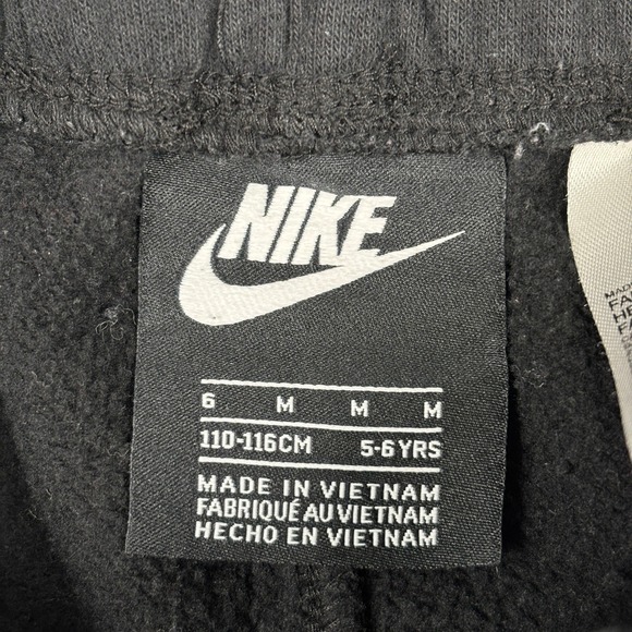 Nike Kids Black Jogger Sweatpants Multi Color Swoosh Logo Youth 5–6 Years - Picture 4 of 12